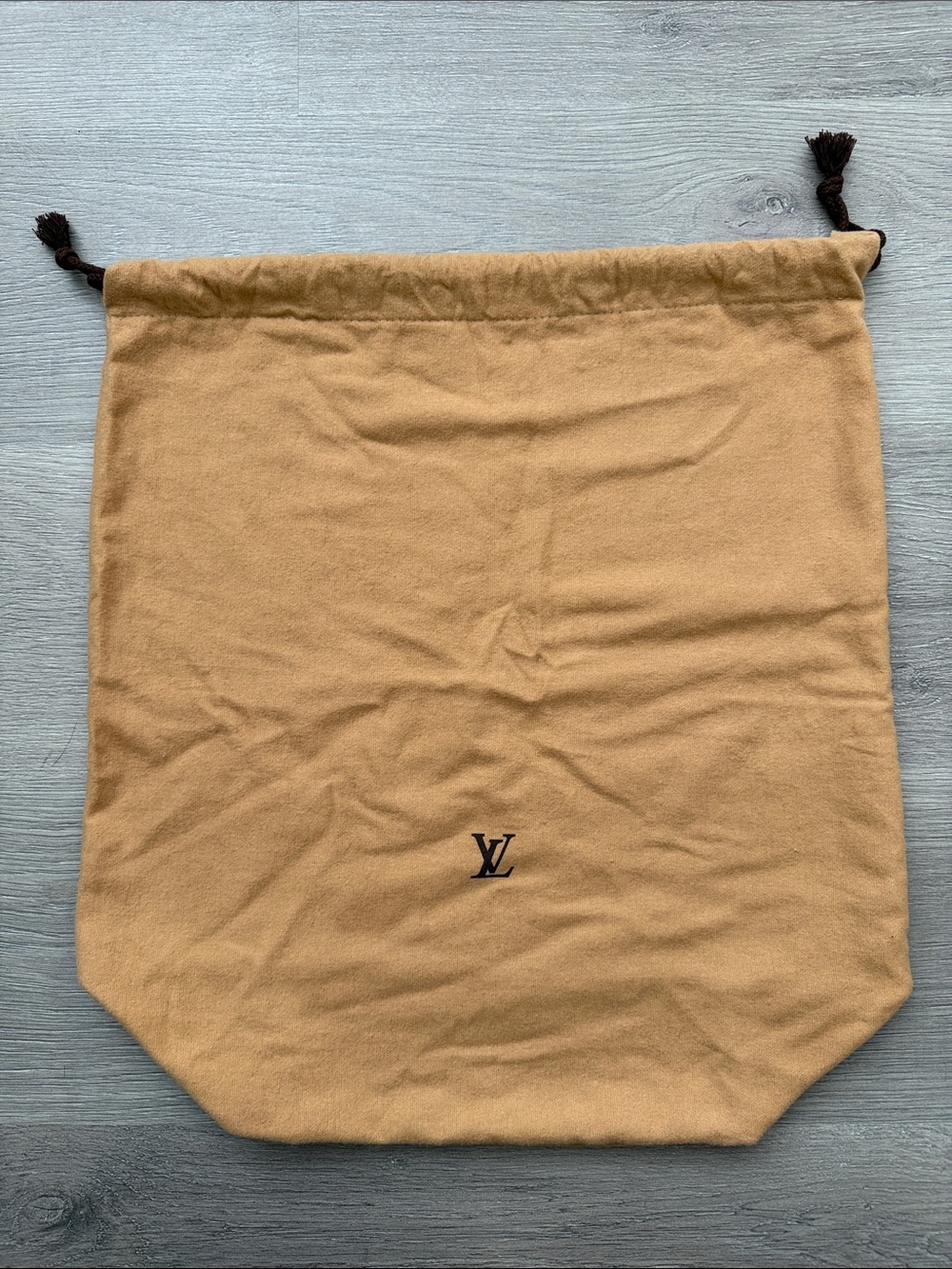 Louis Vuitton Tan Drawstring Dust Bag with LV Logo